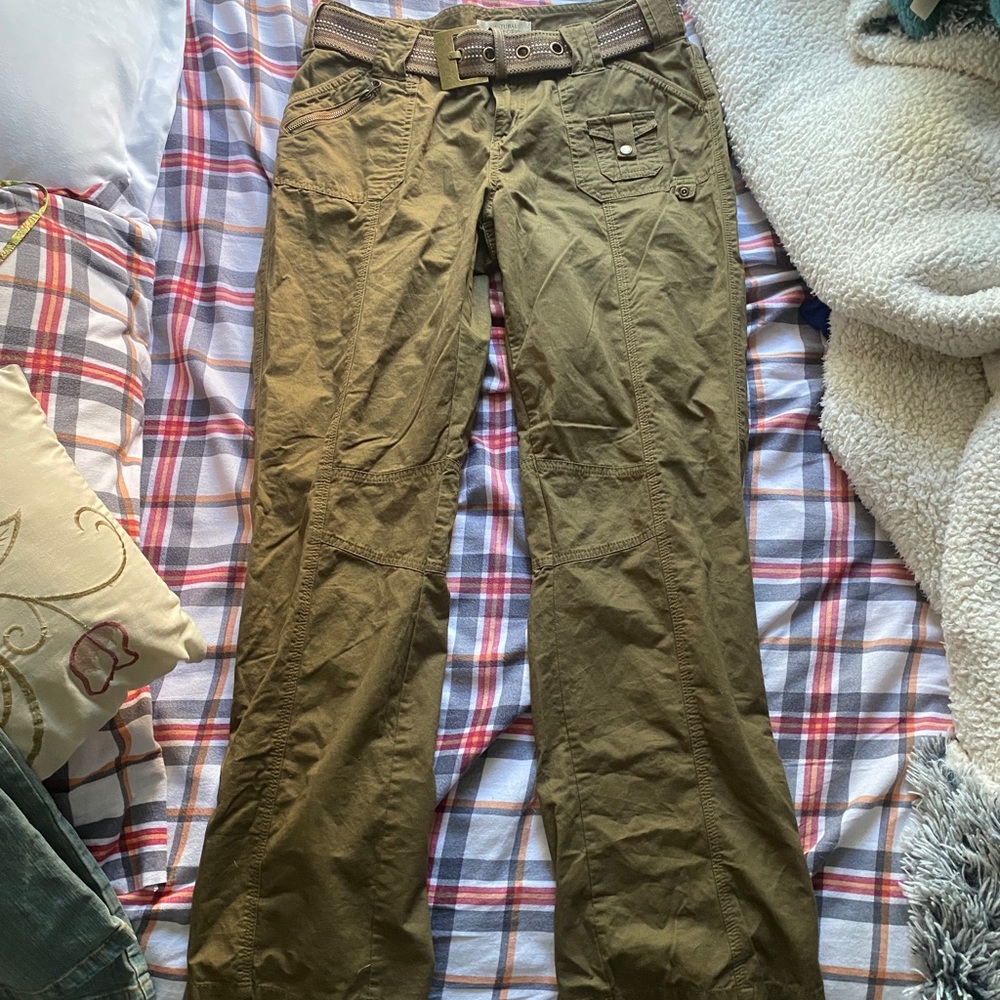 Brown straight leg/slight flare at the bottom.